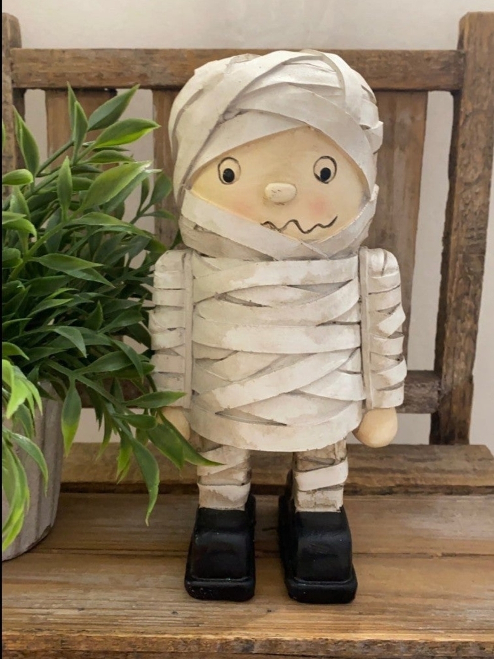 Small Mummy Kid Costume Statue Marvin Gus Vintage Halloween Decor